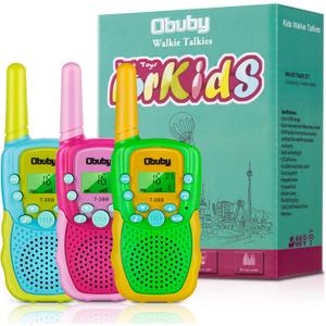 Obuby Toys for 3-12 Year Old Boys Walkie Talkies for Kids 22 Channels 2 Way Radio Gifts Toys with Backlit LCD Flashlight 3 KMs Range Gift Toys for Age 3 up Boy and Girls to Outside , Hiking, Camping
