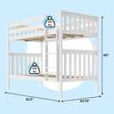 Max & Lily Bunk Bed Twin over Twin, Solid Wood Bunk Bed Frame with Ladder for Kids, 14" Safety Guardrails, Easy Assembly, No Box Spring Needed, White