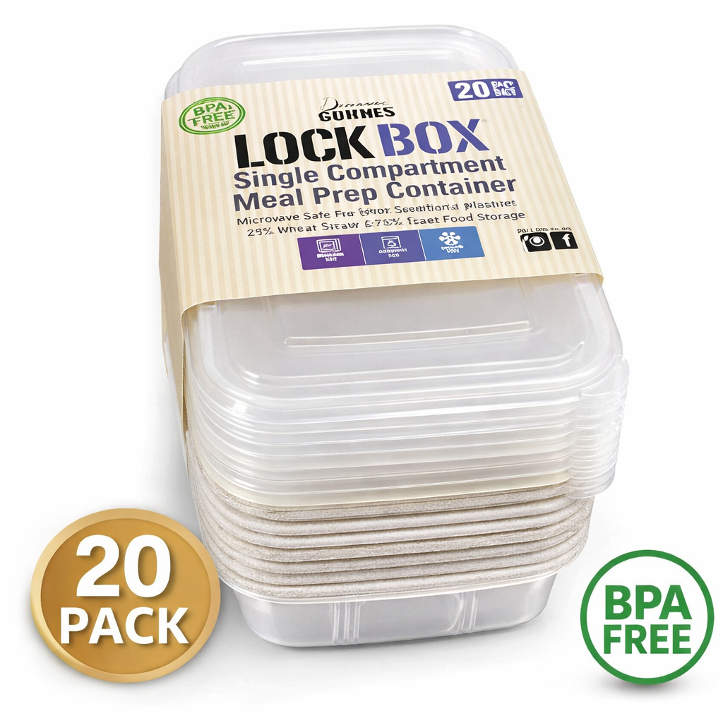 Designer Series Lock Box Meal Prep Container , 20Pcs