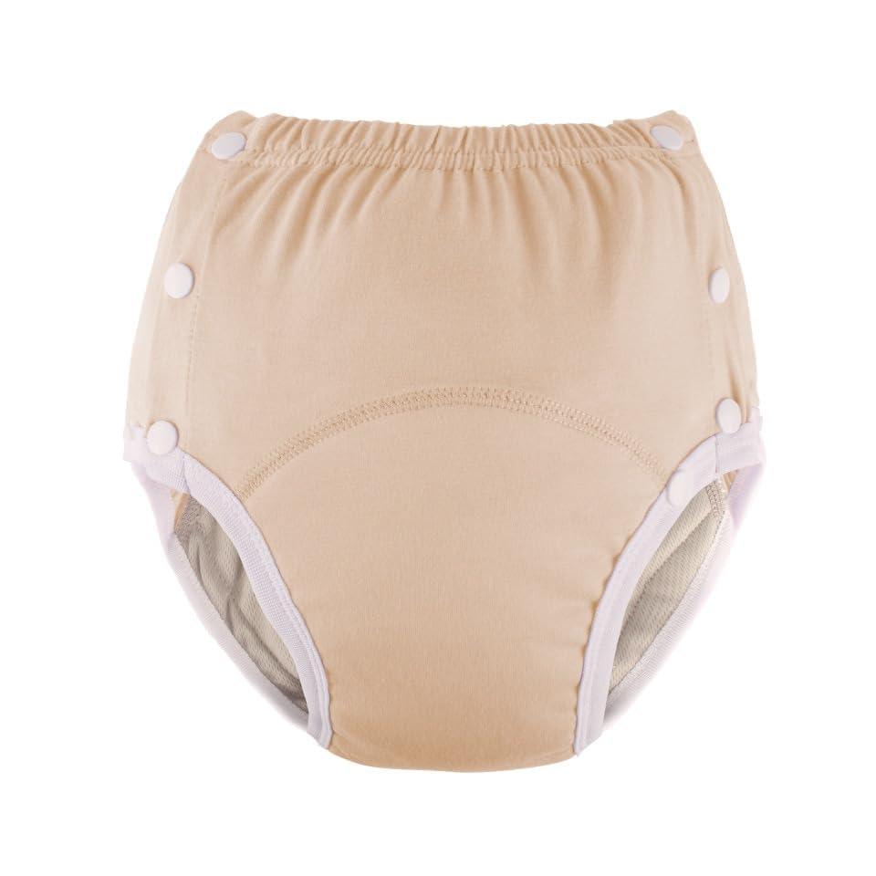 Cotton Incontinence Pants for Adults: Washable, Breathable, Adjustable Leak-Proof Underwear for Elderly (Yellow, M)