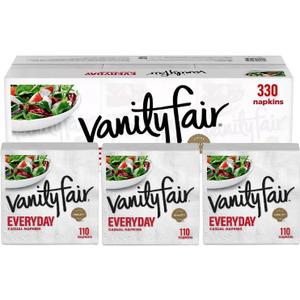 Vanity Fair Everyday Paper Napkins - 110 2-Ply Disposable Napkins (Pack of 3) - 330 Total