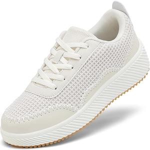 VZQ Platform Sneakers for Women,Comfortable Low Top Braided Womens Chunky Sneakers Casual Classic Tennis Shoes for Walking size 39