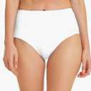 Women's Swim Bottom High Waist Retro Basic Full Coverage Bikini Tankini Swimsuit Briefs. Size 6
