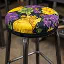 Levoberg Stool Cover Round 2 Pack Printed Bar Stool Seat Slipcover Stretch Rolling Stool Cover with Elastic Round Swivel Stool Cushion Cover Washable Round Barstool Covers Protector 13-20inch #1