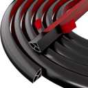 Flexible Quarter Round Molding Bendable Molding Trim,Peel and Stick Silicone Edge Trim for Floor,Tub,Cabinet,Flexible Shoe Molding Around Curved Stairs,Columns and Wall-472 L x 0.6 W x 0.6 H,Black