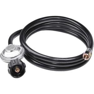 8 Feet Universal QCC1 Low Pressure Propane Regulator Grill Replacement with 8 FT Hose for Most LP Gas Grill, Heater and Fire Pit Table, 3/8 inch Female Flare Nut