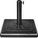 FRUITEAM 24lbs Prefilled-Umbrella-Base, 15" Square Patio Umbrella Stand Weight, Heavy-Duty Market Table-Umbrella-Base Stand for Outdoor, Pool (Black)