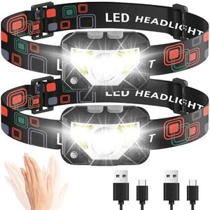 Amazon.com: GOANDO Rechargeable Headlamp LED 1200 Lumen Head Lamp with 8 Mode Motion Sensor White Red Light Waterproof Headlight for Running Cycling Working Camping HL-DJ : Sports & Outdoors