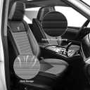 ARTIBY Seat Covers Full Set Custom Fit for Nissan Frontier 2005-2025, Standard Waterproof Car Seat Cover, Breathable and Comfortable Leather Cushion Cover, Auto Interior Accessories (Black Gray)