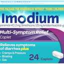 Imodium Multi-Symptom Relief Caplets, Loperamide Hydrochloride 2 mg & Simethicone 125 mg, Anti Diarrhea Pills, Diarrhea Medication for Adults, Gas Relief for Bloating, Cramps & Pressure, 24 Count(4 Pack)EXP 2025 AUGUST
