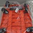 SPACEKEEPER Folding Hand Truck, 500 LB Heavy Duty Luggage Cart, Utility Dolly Platform Cart with 6 Wheels & 2 Elastic Ropes for Luggage, Travel, Moving, Shopping, Office Use, Orange