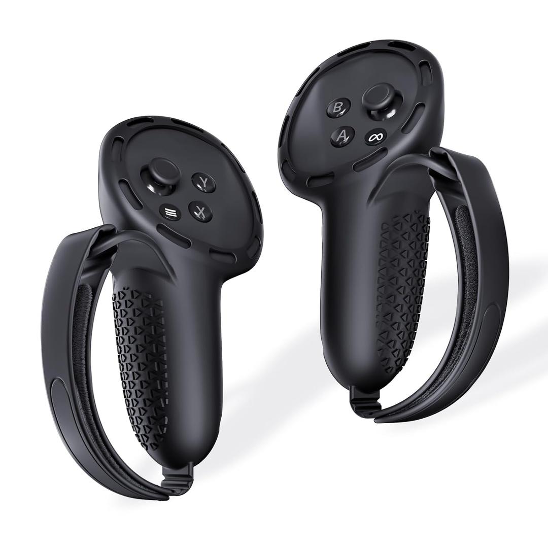 SUPERUS Controller Grips Cover for Meta Quest 3S/ Quest 3, Anti-Slip Texture - VR Accessories Compatible with Quest 3S/ Quest 3, Silicone Controller Grips Cover with Adjustable Knuckle Straps