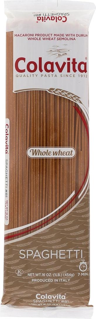 Colavita Pasta - Whole Wheat Spaghetti, 1 Pound - Pack of 20 (EXP 05/21/28)