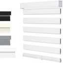MYshade Cordless Zebra Blinds for Windows with Free-Stop(White,47" W x 72" H) Dual Layer Shades for Day & Night Privacy and Light Filtering, Perfect for Home & Bedroom, Easy to Install