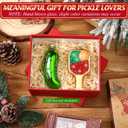 Pickle Ornaments for Christmas Tree and Dinkball Paddle, Traditional Glass Blown, Unique Christmas Pickle Ornaments for Xmas Tree Decorations, Gifts for Sisters Mom Grandparent Women Men