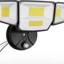 Abovizo 90W Flood Lights Outdoor, 10000LM Dusk to Dawn Outdoor Lighting, IP65 Waterproof, 6500K Daylight, 4 Heads LED Security Light for Garage, Yard, Porch (Black)
