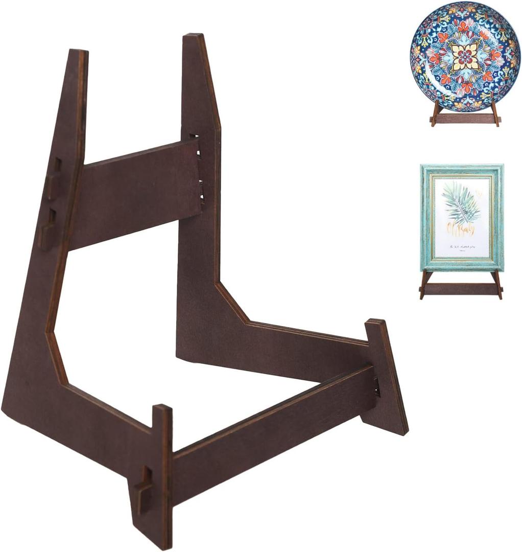 Plate Stands for Display,10 Inch wooden Plate Holder Display Stands,Frame holder stand for Book, Picture,plaque, Decorative Plate, Photo and Platter, Tabletop Art.(2 Pack )