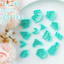 TAINSKY Macrame Polymer Clay Cutters, 14 Shapes Raffia Polymer Clay Cutters for Earrings Making, Tassels Polymer Clay Cutters, Boho Macrame Clay Cutters for Polymer Clay Jewelry