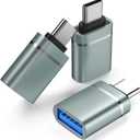 USB C to USB Adapter 3-Pack USB C Male to USB 3.0 Female Adapter Compatibllity for iMac 2021 for iPad Pro 2021 for MacBook Pro 2020 for MacBook Air 2020 and Other Type C or Thunderbolt 3 Devices gray