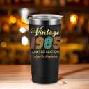 1985 40th Birthday Gift for Women and Men - 40th Gifts for Parents - 40th Class Reunion - Mom Dad Wife Husband Grandpa Grandma Present - 20oz Tumbler Cup Black