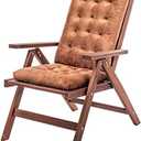 MOIRIG Rocking Chair Cushion, Non Slip Durable Tufted Pads, Fade Shield Set of Seat and Back Cushions with Ties for Indoor Outdoor Rocker (Coffee, Flannel 1)