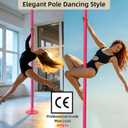 Professional Permanent Mount Dance Pole, 45mm(1.77") ChromePlated Steel Spinning Static Pole, 440lbs/200kg Capacity, CE Certified, for Home Studio Gym Pole Fitness & Dancing