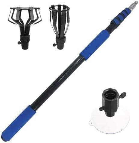 28FT Reach Light Bulb Changer for High Ceilings -Light Bulb Extension Pole Changer with Telescopic Extension Pole 5-20FT Suction Cup Baskets for High Ceilings and Recessed Lights