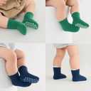 Exegawe 8 Pairs Toddler Non Slip Socks for Boys Girls(Blue Green,1-3Y)