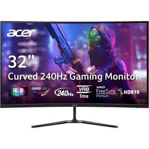 acer Nitro 31.5 Inch FHD 1920 x 1080 1500R Curved PC Gaming Monitor | AMD FreeSync Premium | 240Hz Refresh | 1ms VRB | VESA Mountable | HDR10 | One Display Port 1.4 & Two HDMI 2.0 | ED320Q X2bmiipx