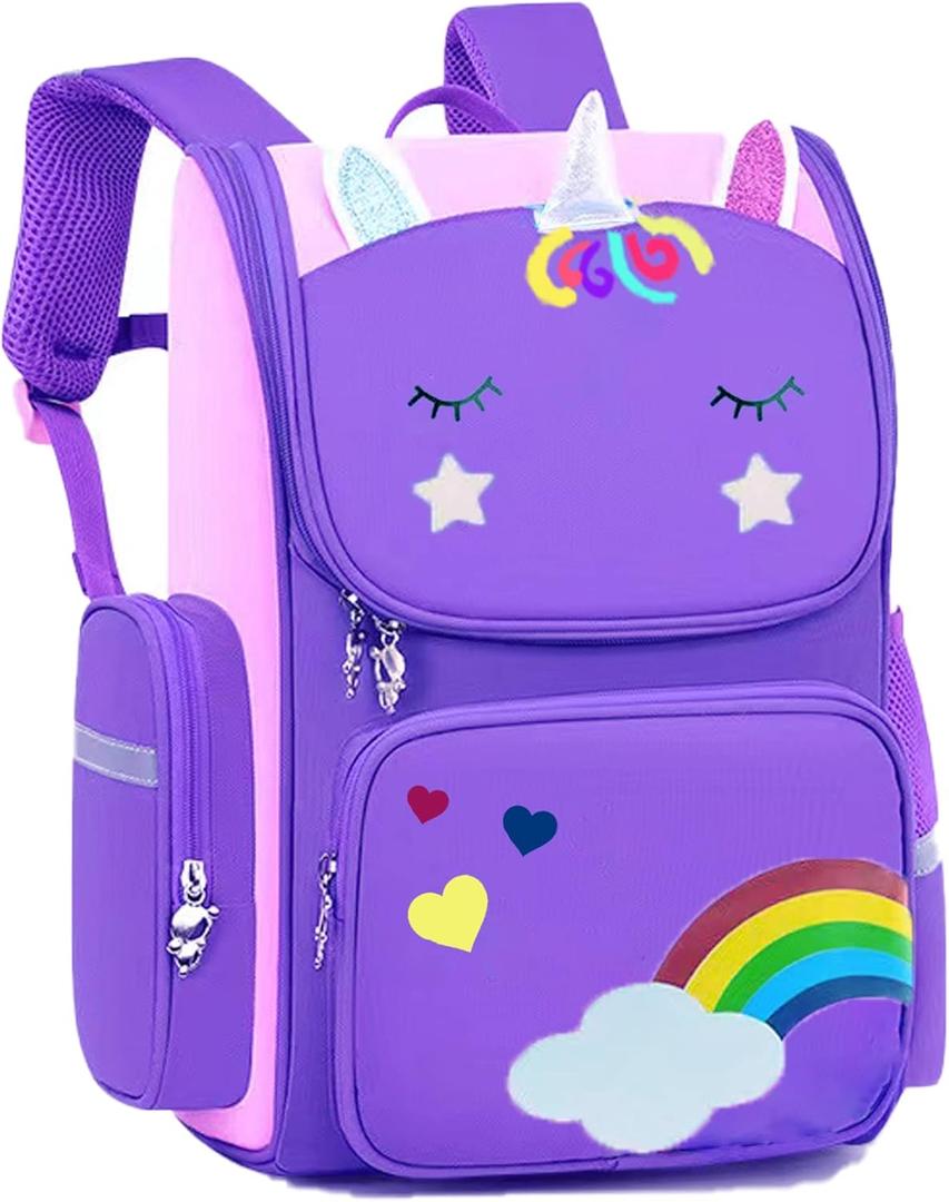HT HONOR . TRUST Kids Backpack for Girls Kindergarten Girls Backpacks Ages 4-6 Children Preschool Bookbag 15inch School bags 4 5 6 Years Old