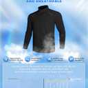 GEMYSE Men's Quarter Zip Pullover Long Sleeve Running Shirt 1/4 Zip Quick Dry Athletic Workout Shirts (Black, XXL)