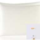 ZIMASILK 100% Pure Mulberry Silk Pillowcase 2 Pack, Soft and Smooth,Both Sides Premium Grade 6A Silk,600 Thread Count,with Hidden Zipper (Queen 20''x30'',Ivory)