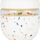 W&P Porter Seal Tight Glass Food Storage Container with Lid, Terrazzo Cream 24oz, Leak & Spill Proof Meal Prep Container, Microwave & Dishwasher Safe, Borosilicate Glass (24 oz)