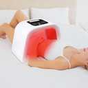 LED Face & Body Light Therapy Machine, 8 Colors, 287 LED Beads, Touch Control, White