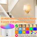 Wall Sconce Battery Operated Wall Light Fixure with Remote Control, Dimmable Battery Operated Wall Sconces Set Of Two, Indoor Wireless Wall Mounted Lamp with Rechargable Bulb For Bedroom Living Room (