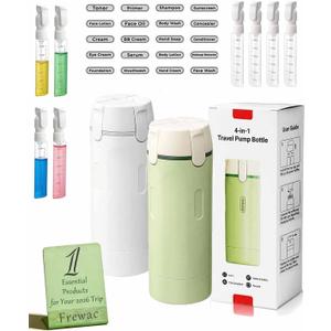 4 in 1 Travel Dispenser Bottle,30ml Toiletry Lotion Bottles with Pump/Scale/Label, Body Wash Lsqueeze Cases Pack,Refillable Liquid Containers Can Carry on Flight for Business Trips Gym Camping
