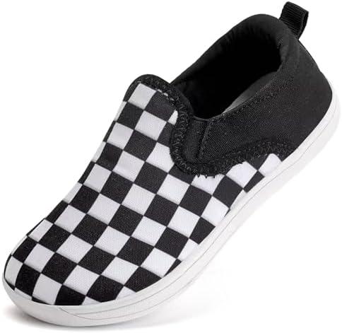 WateLves Toddler Little Kid Wide Barefoot Shoes Boys Girls Minimalist Slip On Sneakers Canvas Walking Shoes Fit Naturally Zero Drop Sole 27