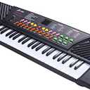 GOFLAME 54-Key Electronic Keyboard Piano with LED Digital Display, Portable Electronic Musical Instrument with Microphone & Adapter, Suitable for Kids and Beginners (Black)