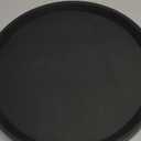 TOPZEA 4 Pack Plastic Server Tray, 14 Inch Round Serving Tray Restaurant Serving Tray Non-Slip Bar Tray Cafeteria Tray for Eating, Cafe Tray for Coffee Table, Black, with Non-Skid Rubber Lined