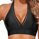 Tempt Me Women Solid Black Bikini Top (M)
