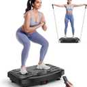 Vibration Plate Exercise Machine Weight Loss, Full Body Workout Vibration Plate Lymphatic Drainage, 199 Adjustable Speeds Power Shaping Vibrating Plate 450 Lbs Capacity Fitness Platform (Black)