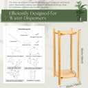 DoubleFill Water Dispenser Floor Stand Water Jug Stand with 2 Round Shelves, 26'' Bamboo Holder for Bottles, Crocks, Plants, Easy Assembly with Included Hardware(Wood Color)