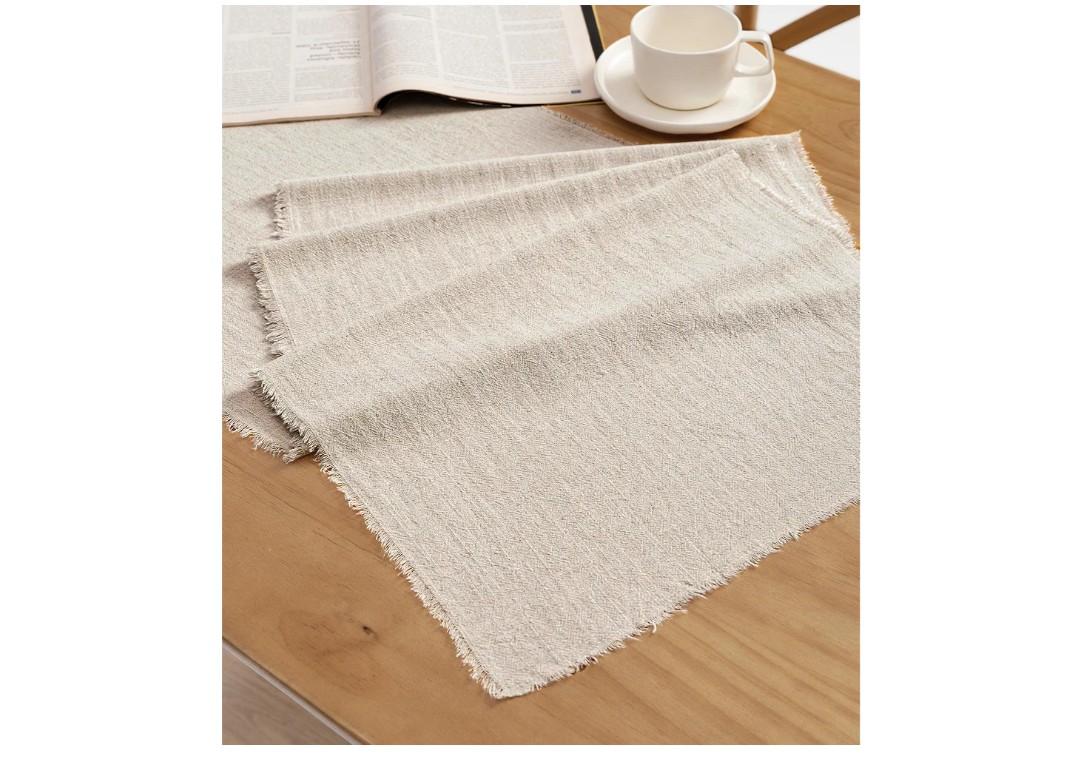 Vitalizart Beige Table Runner 14 x 72 Inches Long Slub Texture Cotton Linen Table Runner for Rustic Home Decorations Dining Room Wedding Decor Reception Bridal Shower Thanksgiving Christmas
