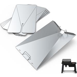 Drip Tray & 10 Liners for Traeger Woodridge, BAC818 | StainLess Steel Tray + 10 Aluminum Liners, Tray: 27.2"x15.7", Fits Woodridge TFB86MLH & Pro 34, Rust-proof