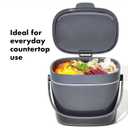 OXO Good Grips Easy-Clean Compost Bin, Charcoal , 1.75 Gal/6.62 L