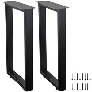 ALLCOS 24 Inch Metal Coffee Table Legs Desk Legs for Furniture, Nightstand, End Table, Side Table, Desk, Black, Set of 2