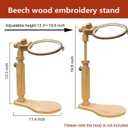 Embroidery Hoop Stand - Rotated Cross Stitch Stand Lap, Easy to Use Natural Beech Wood Embroidery Hoop Holder, Hands Cross Stitch Stand for Art Craft Sewing Needlework Projects