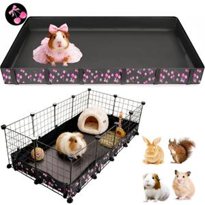 DZWLKJ Guinea Pig Cage Liner,Washable Tarp Bottom Base,Cherry Graphic ,24"x48", Reusable for Rabbit, Chinchilla, Hedgehog, Ferret & Other Small Animals.