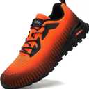 Kricely Men's Trail Running Shoes Fashion Walking Hiking Sneakers for Men Tennis Cross Training Shoe Outdoor Sneaker Mens Casual Workout Footwear (8.5 Wide, Orange)