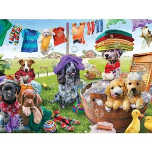 Bits and Pieces  Large Piece Jigsaw Puzzle for Adults  Puppies Playing by Artist Adrian Chesterman (500 Piece Puzzle)